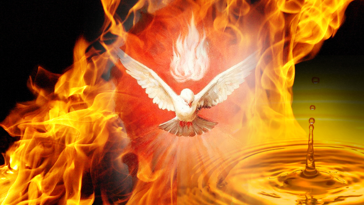 fondo de fuego del espiritu santo